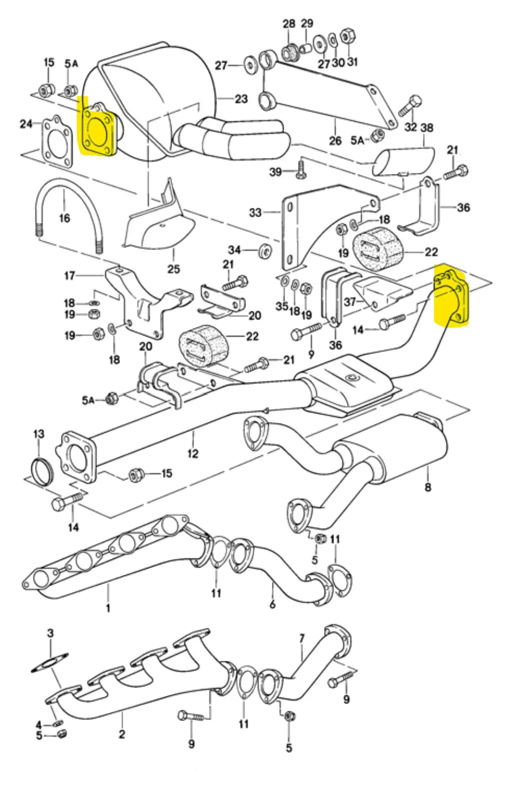 928 / 944 turbo uitlaatflens lasergesneden - 928-944parts
