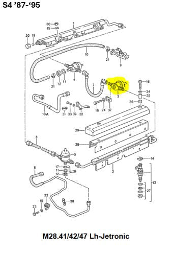 928 Pulsatiedemper S3, S4 achterzijde brandstof - 928-944parts