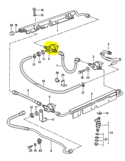 928 Brandstofdrukdemper S(USA) S2, S3, achterzijde NEW! 928-944parts
