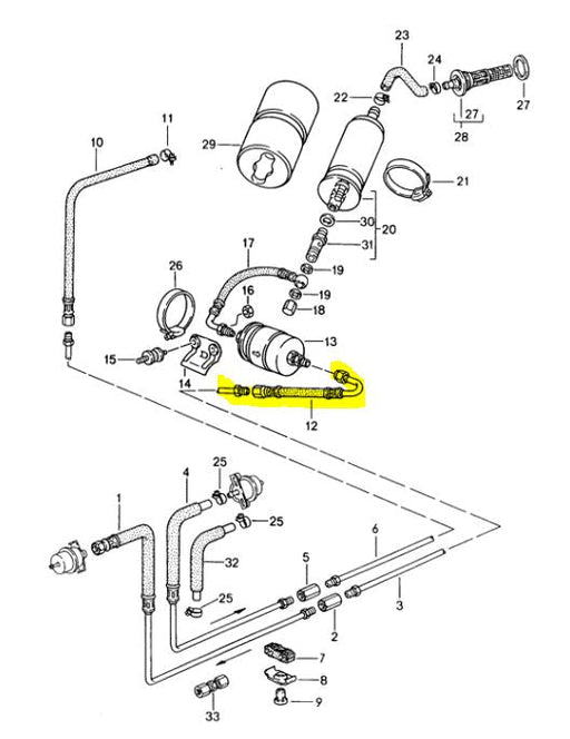 Porsche 944 > 85 Brandstofleiding aan filter 928-944parts