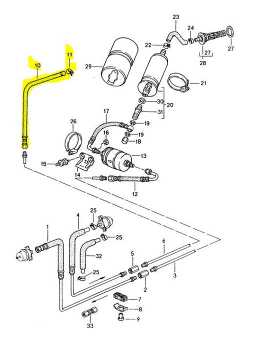 Porsche 944 > 85 Brandstof retour slang 928-944parts
