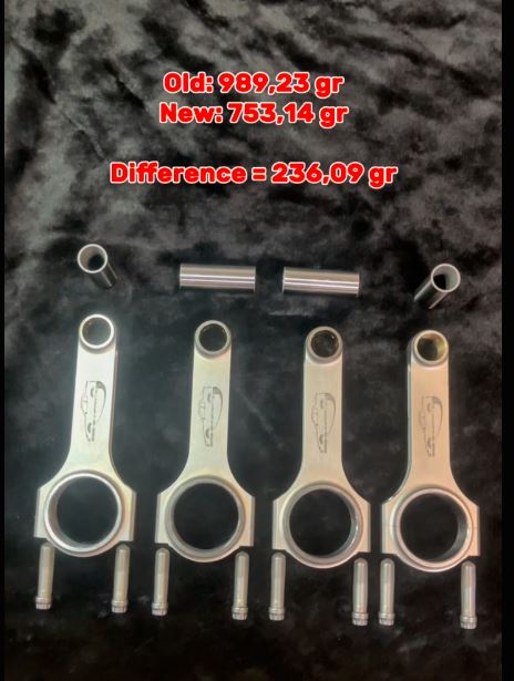 H-Beam drijfstang 924S, 944, 928 + Turbo  (set van 4) Lightweight 928-944parts