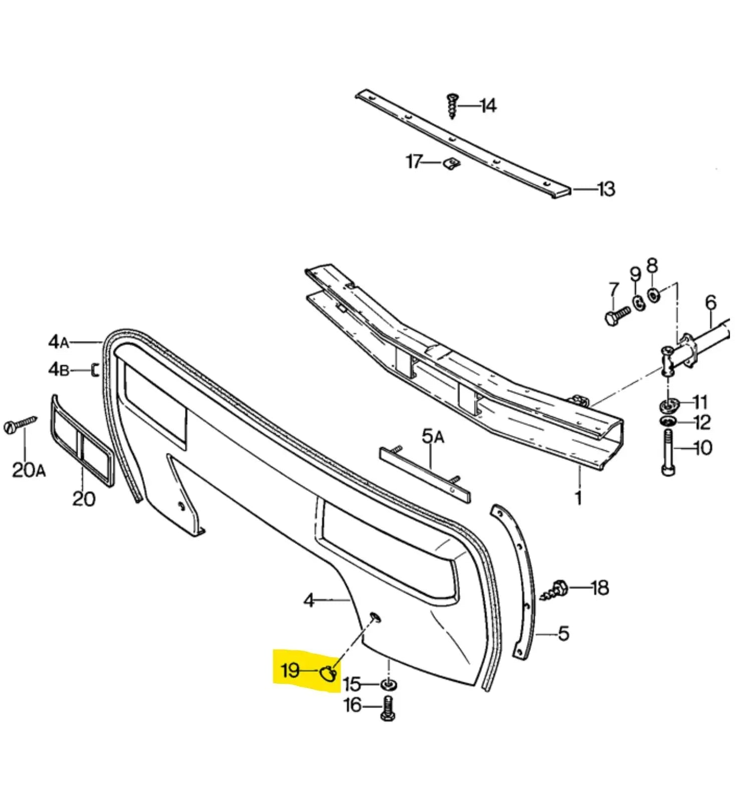 Porsche 928 bumper dop sleepoog - 2 stuks (=set) - 928-944parts