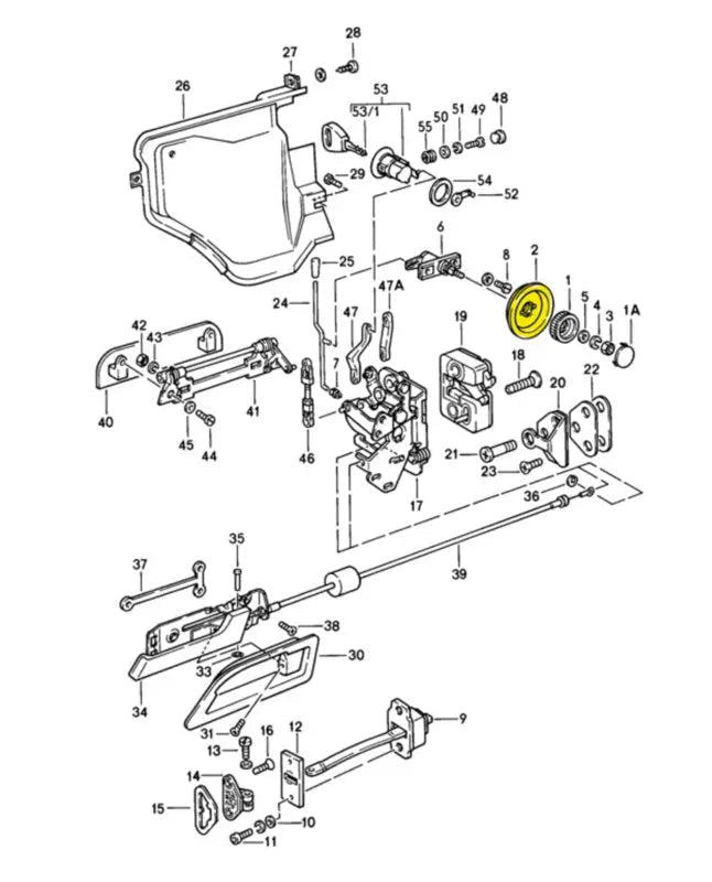 Porsche 928 afdekkapje vergrendeling deurpaneel - zwart (2) - 928-944parts