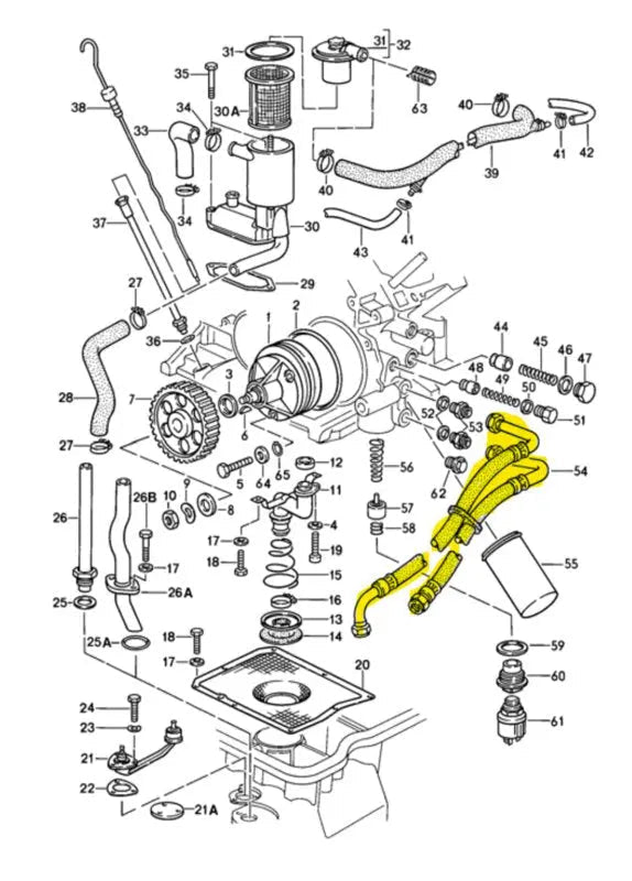 Porsche 928 olie leidingen - 928-944parts