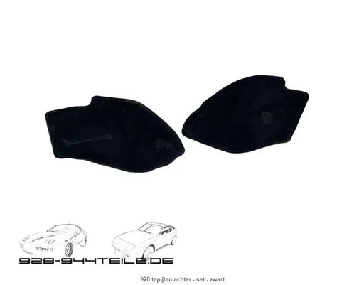 Porsche 928 tapijten achter - set - zwart - 928-944parts
