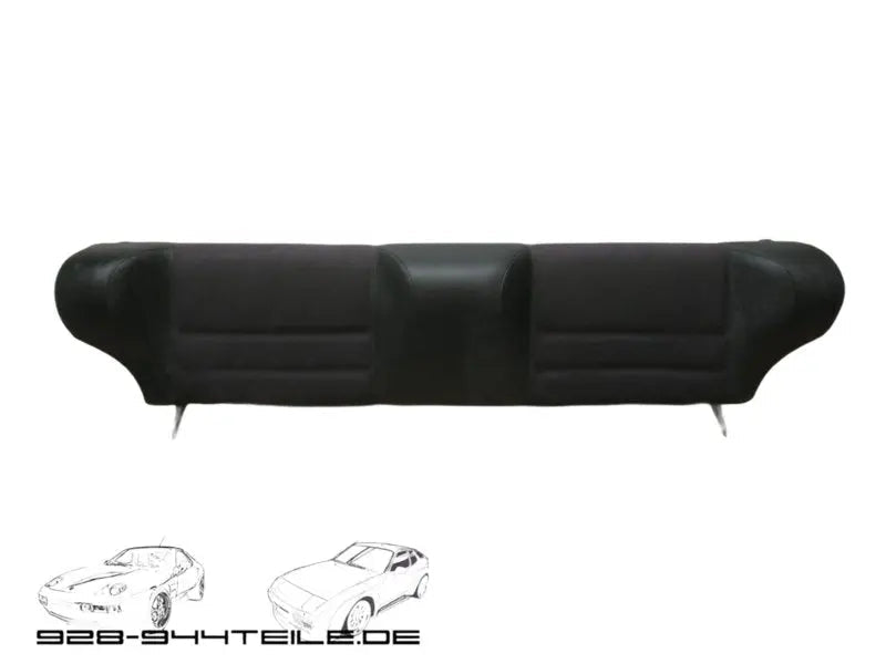 Porsche 944 achterbankje Porsche inscriptie - zwart/wit - 928-944parts